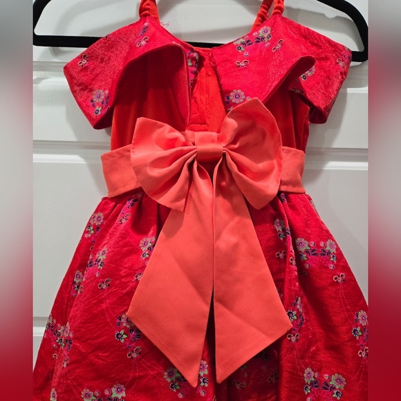 DISNEY PARKS PRINCESS ALENA OF AVATOR PLAY COSTUME RED FLORAL DRESS GIRLS 6 XS - Picture 3 of 12